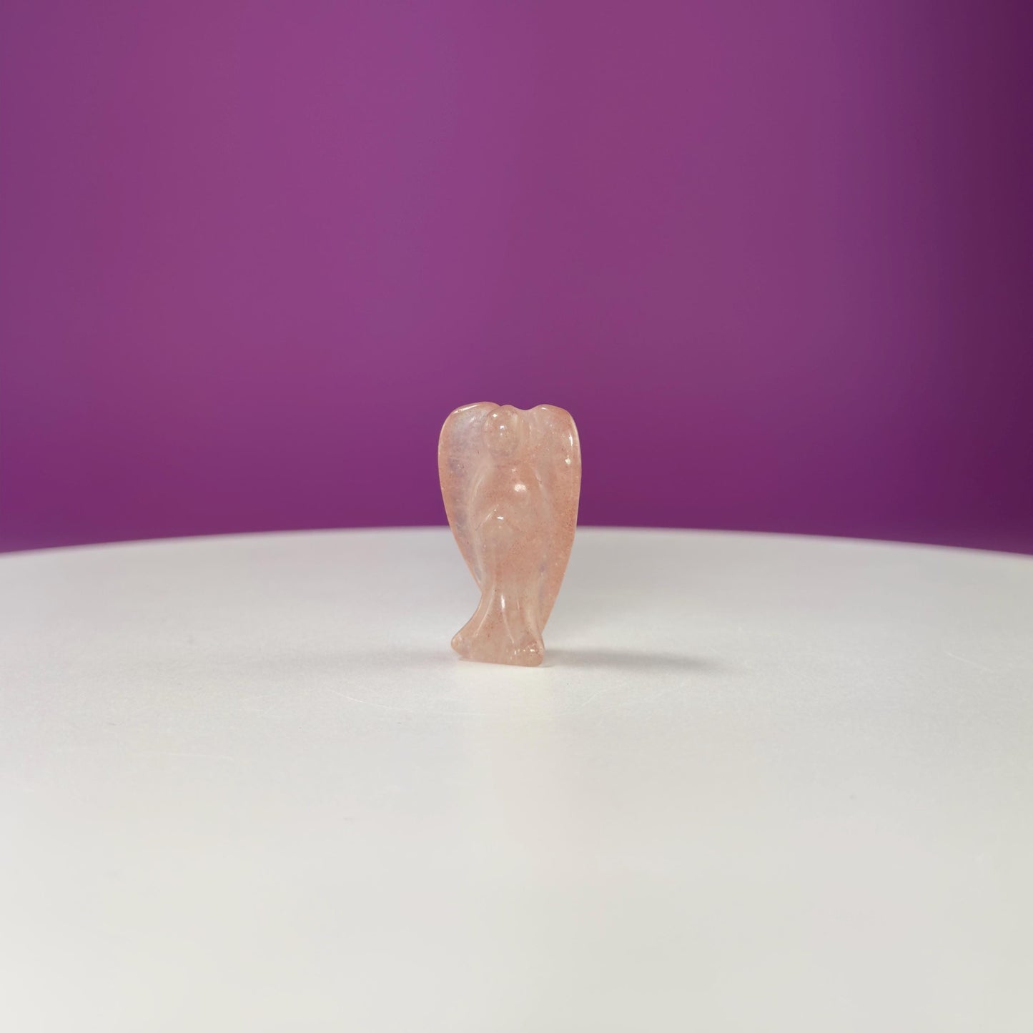 Mini Strawberry Quartz Angel Carving