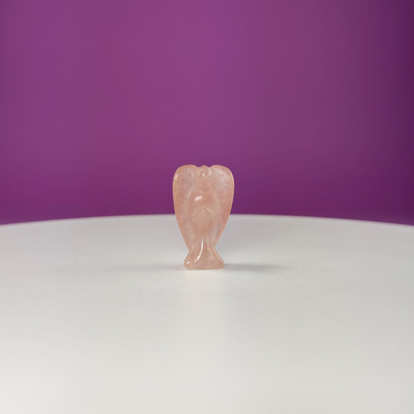 Mini Strawberry Quartz Angel Carving