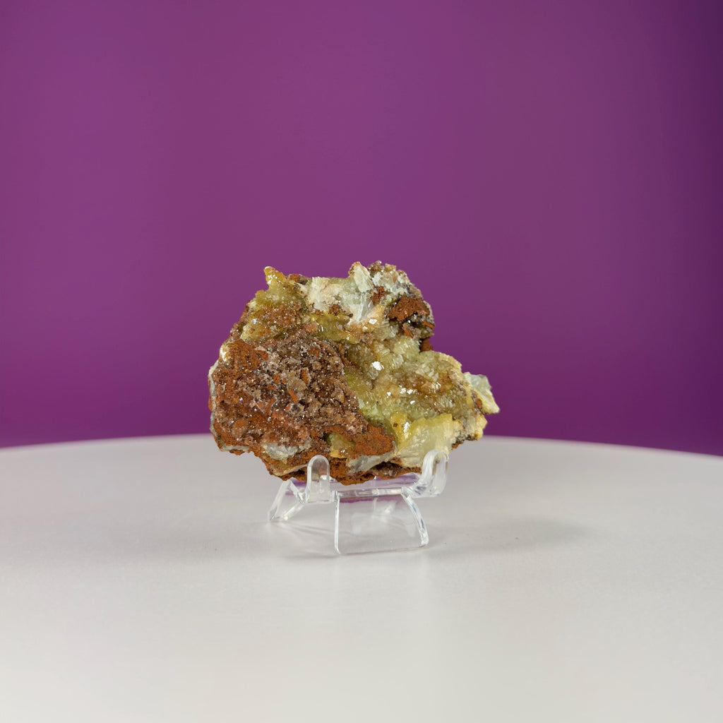 Adamite Specimen on Matrix (Mexico) (Includes Acrylic Stand)