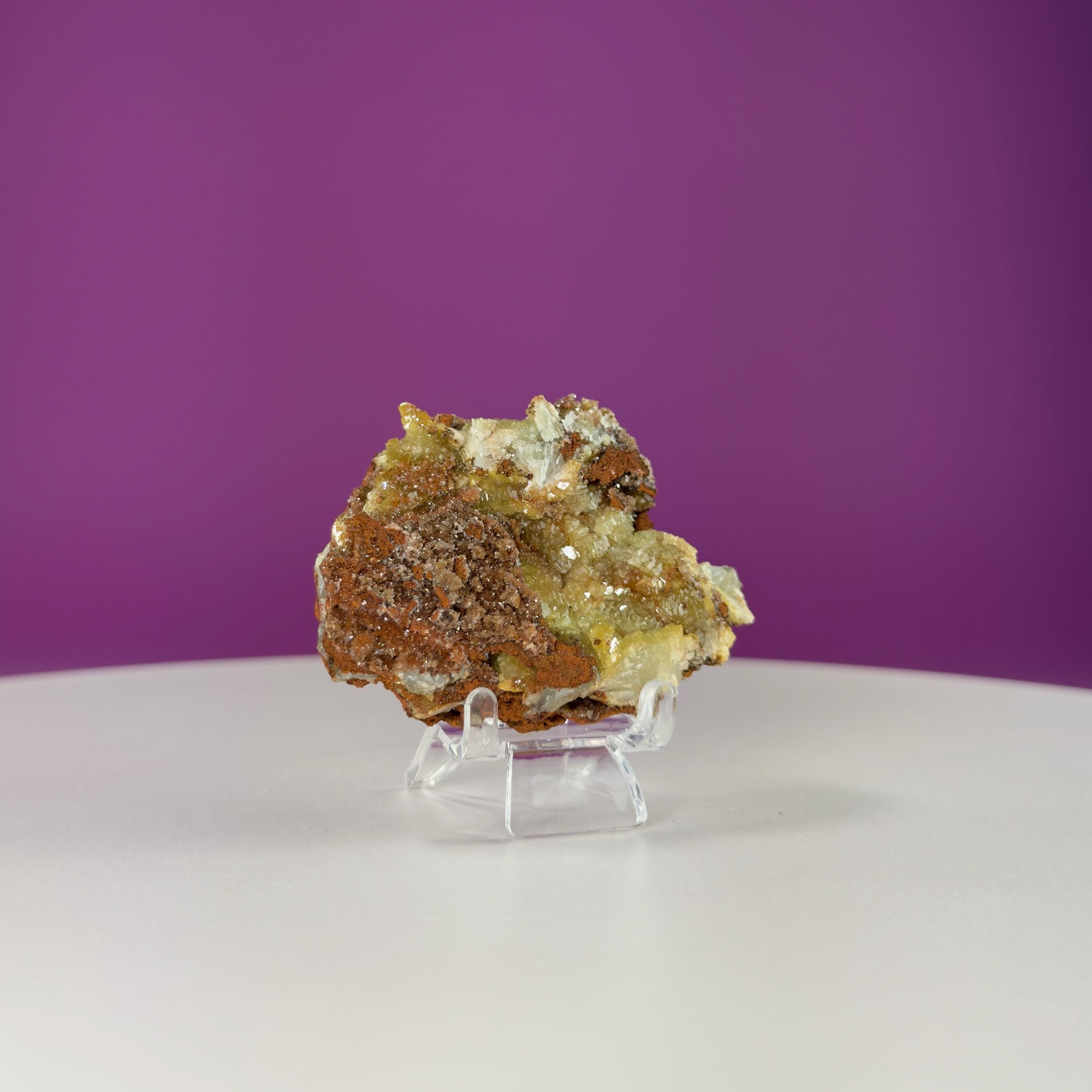 Adamite Specimen on Matrix (Mexico) (Includes Acrylic Stand)