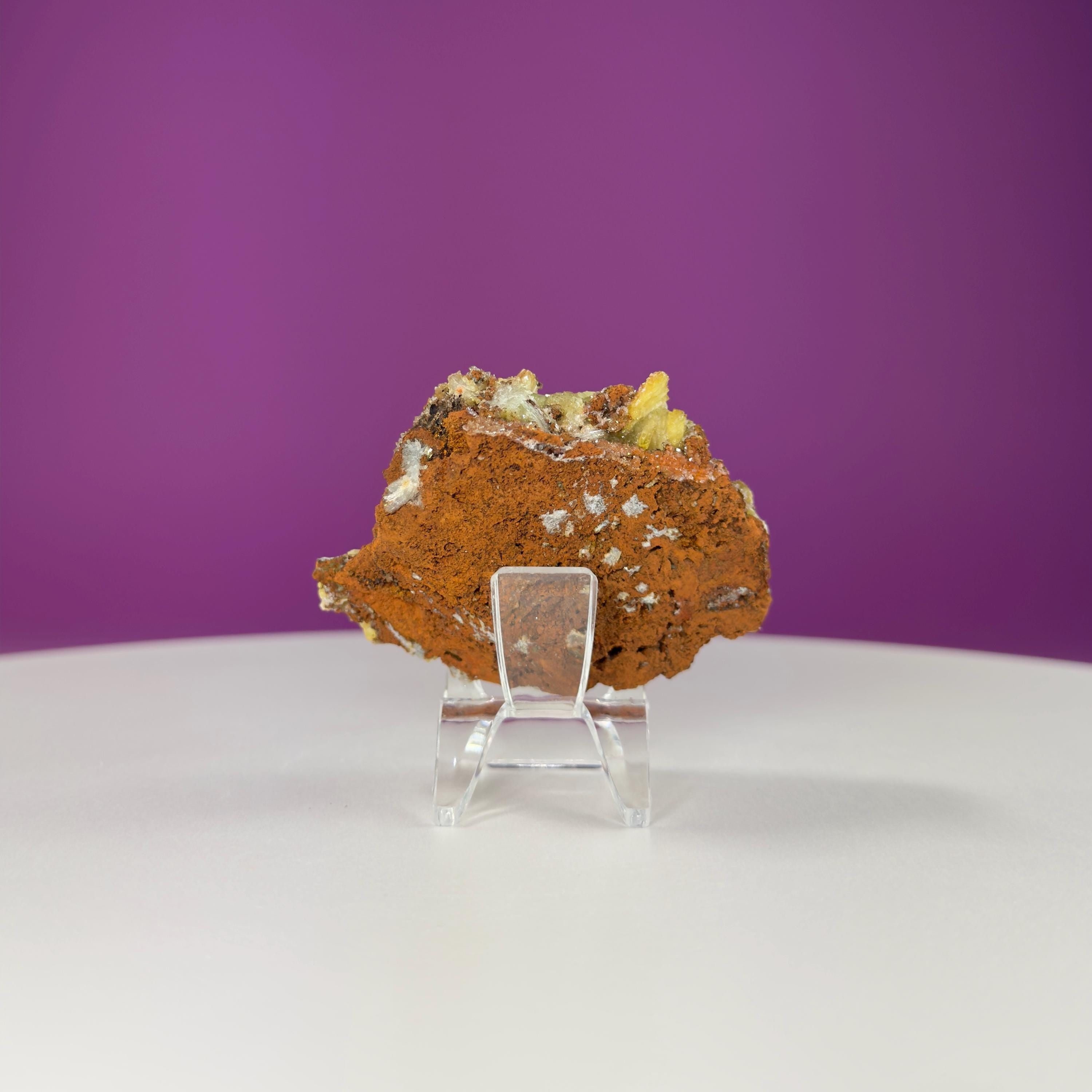 Adamite Specimen on Matrix (Mexico) (Includes Acrylic Stand)