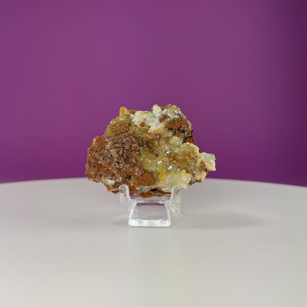 Adamite Specimen on Matrix (Mexico) (Includes Acrylic Stand)