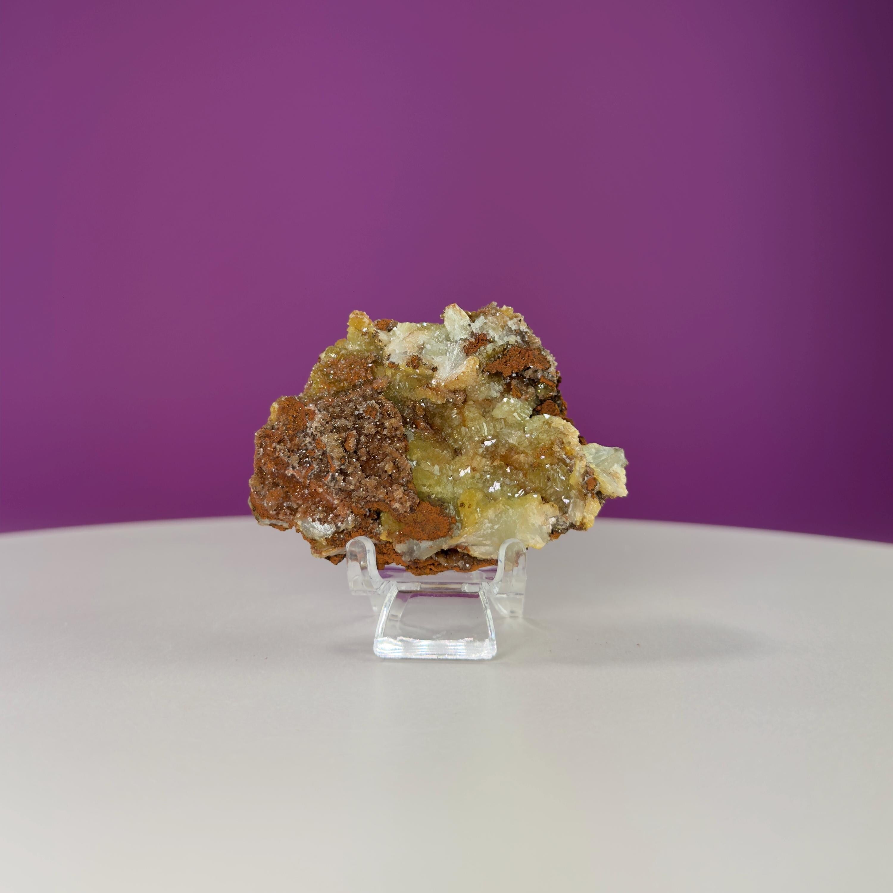 Adamite Specimen on Matrix (Mexico) (Includes Acrylic Stand)