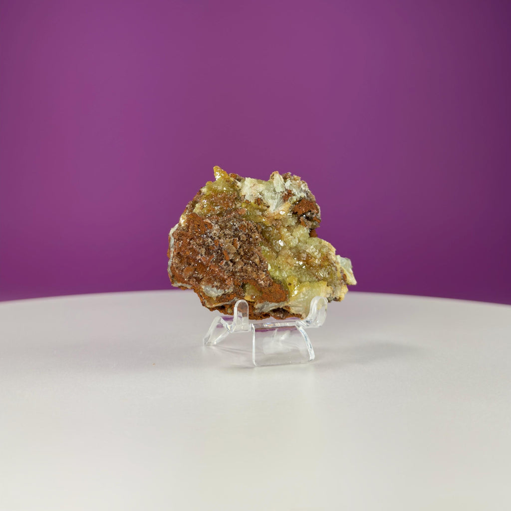 Adamite Specimen on Matrix (Mexico) (Includes Acrylic Stand)