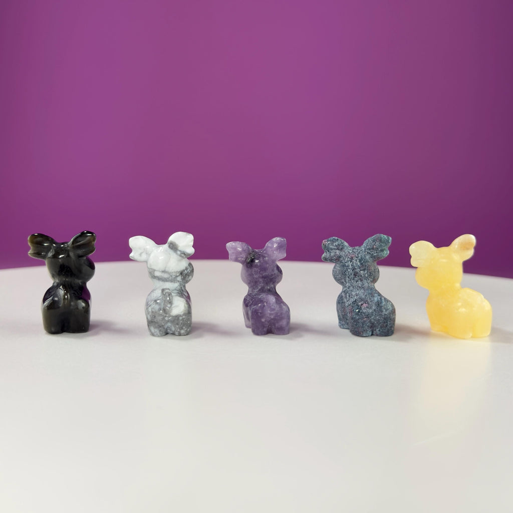 Small Mini Reindeer Crystal Carving-Choice of Stone