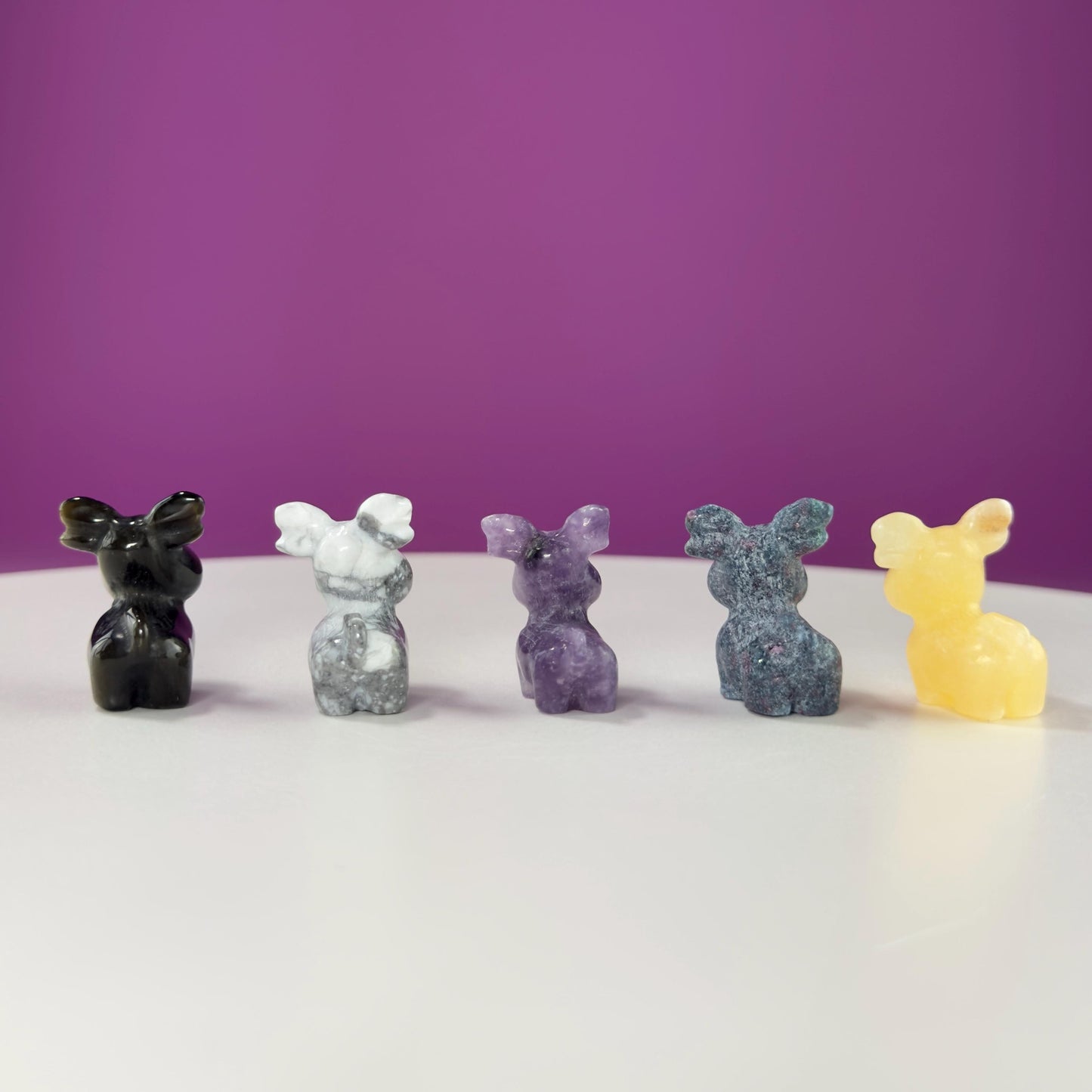 Small Mini Reindeer Crystal Carving-Choice of Stone