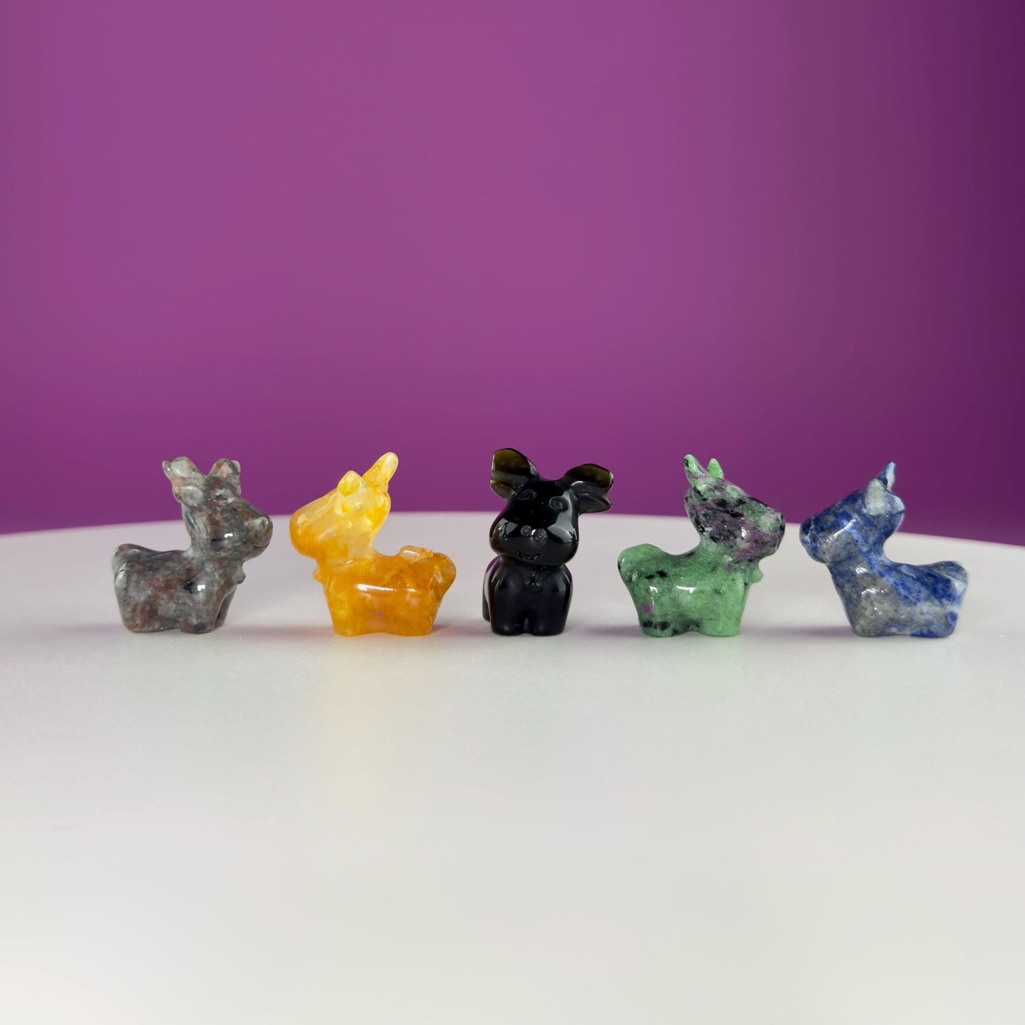 Small Mini Reindeer Crystal Carving-Choice of Stone