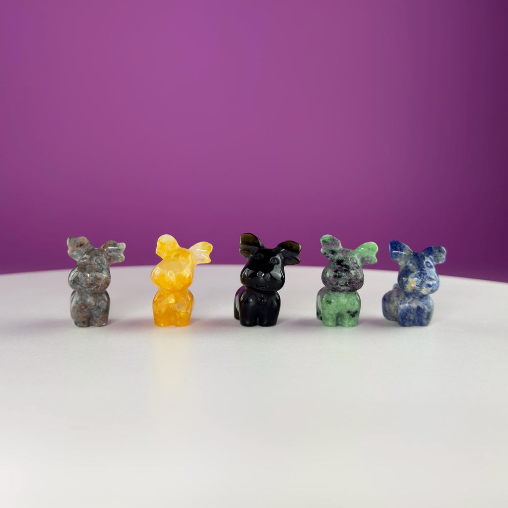 Small Mini Reindeer Crystal Carving-Choice of Stone