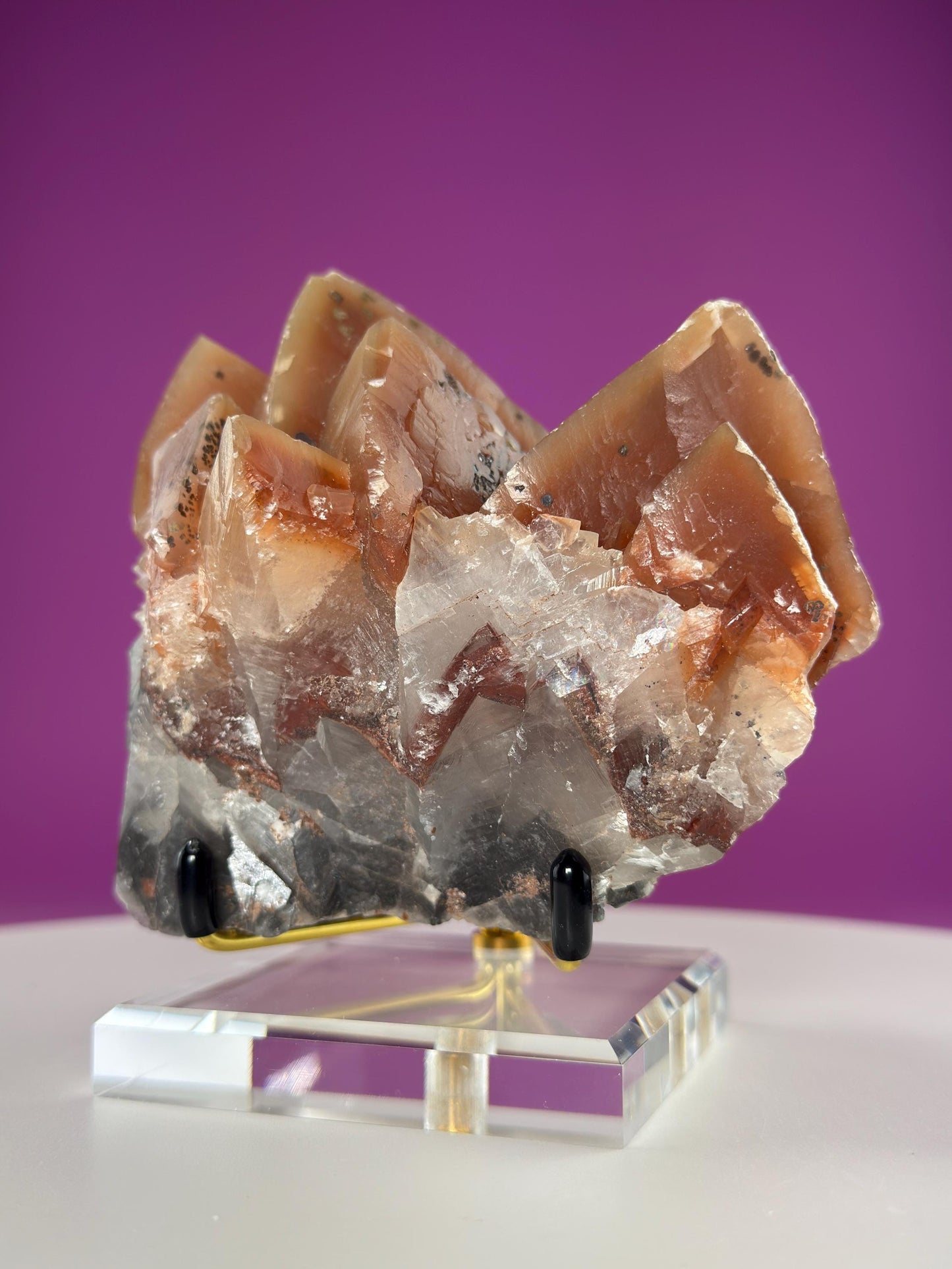 Mariposa Calcite (Mexico) (Includes Gold Metal/Acrylic Stand)