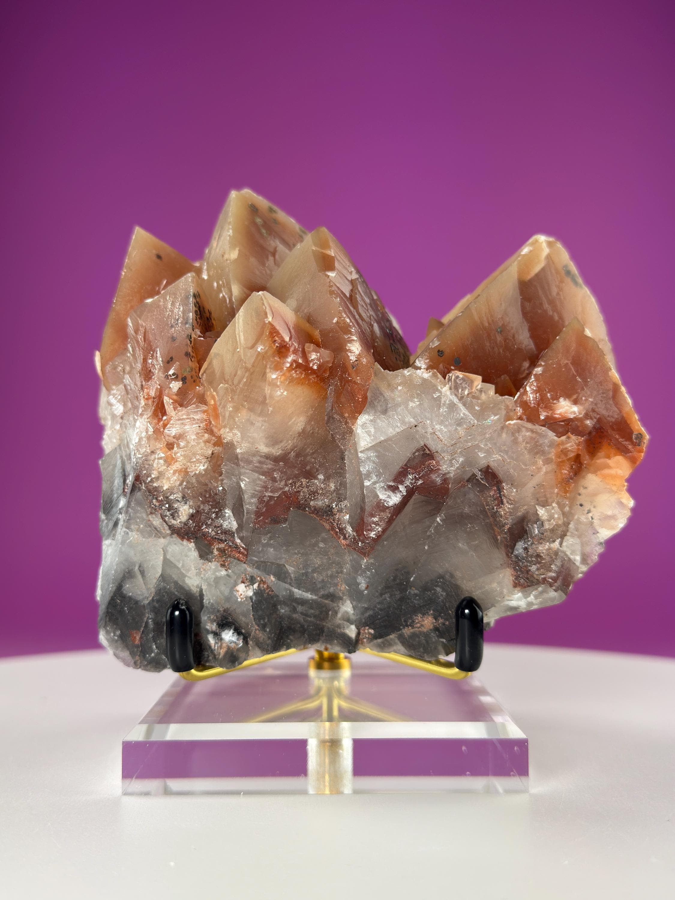 Mariposa Calcite (Mexico) (Includes Gold Metal/Acrylic Stand)