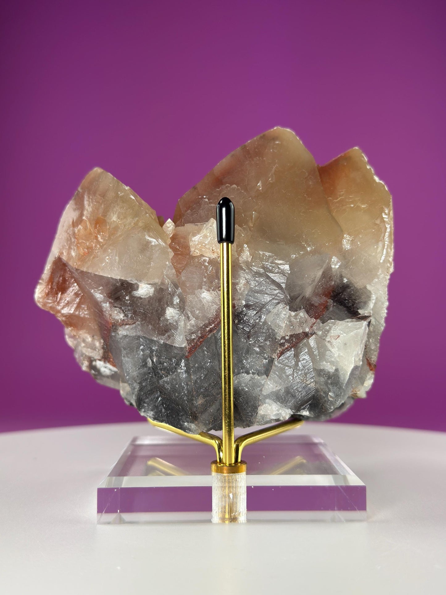 Mariposa Calcite (Mexico) (Includes Gold Metal/Acrylic Stand)