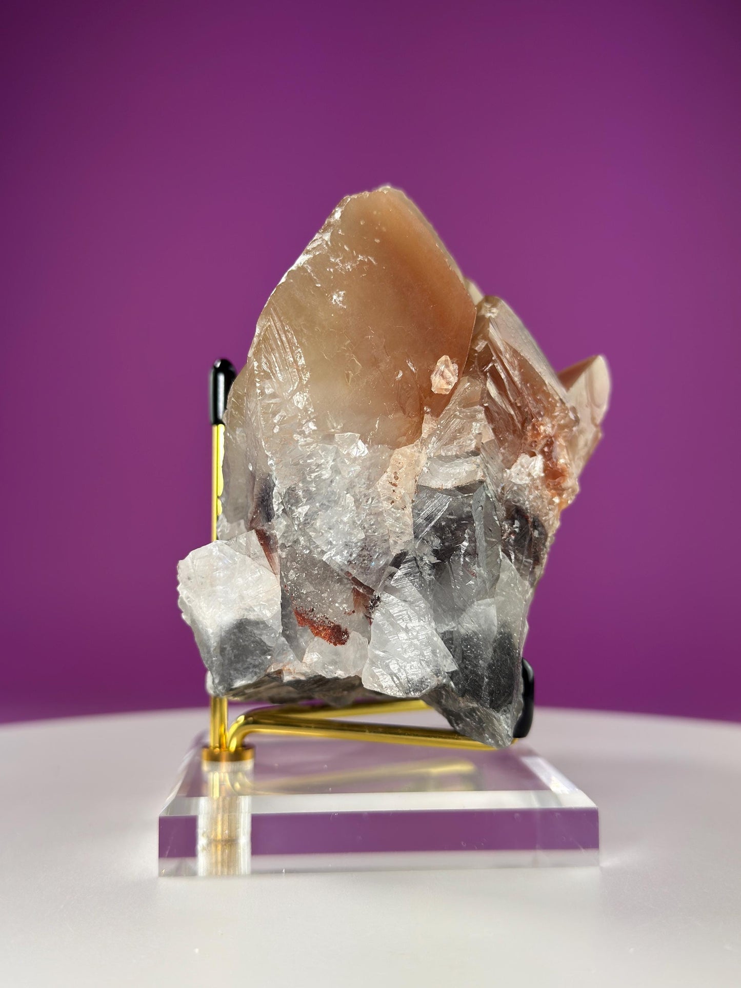 Mariposa Calcite (Mexico) (Includes Gold Metal/Acrylic Stand)