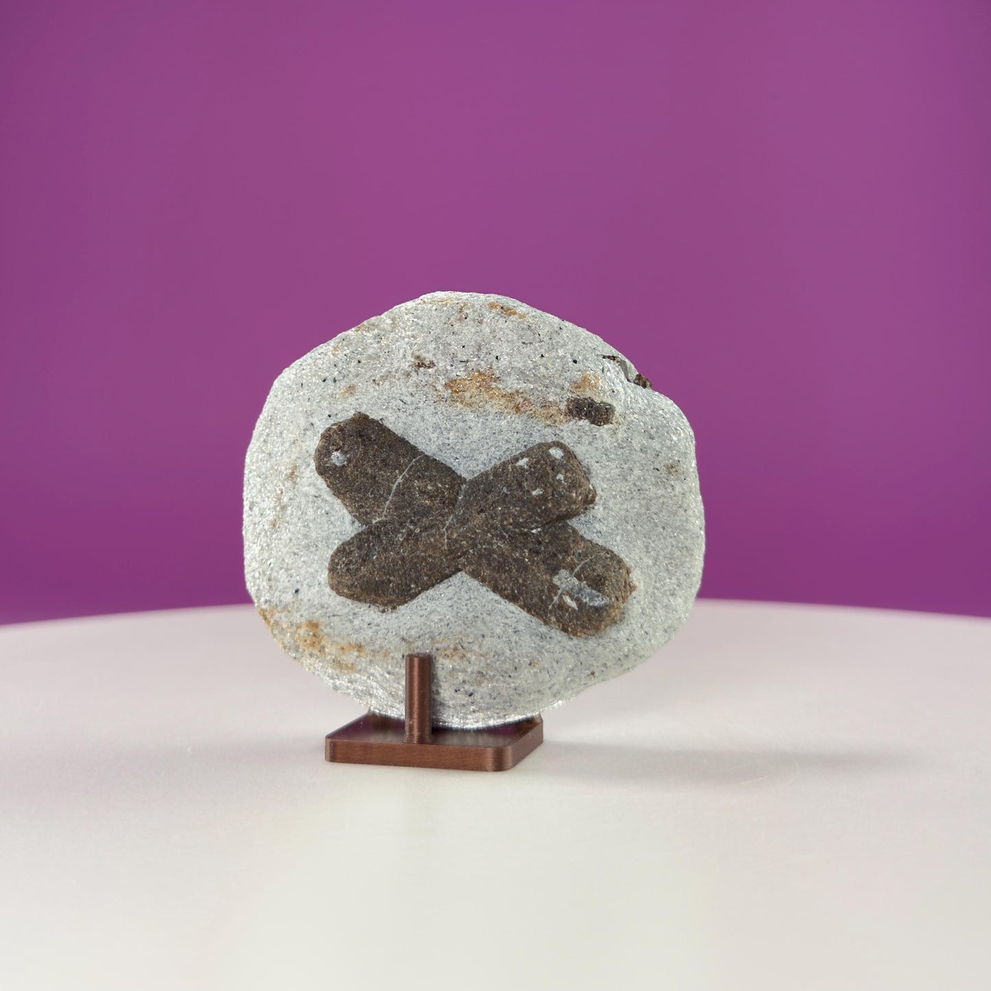 Staurolite Stone, Fairy Cross (Russia) (Includes Acrylic Stand)