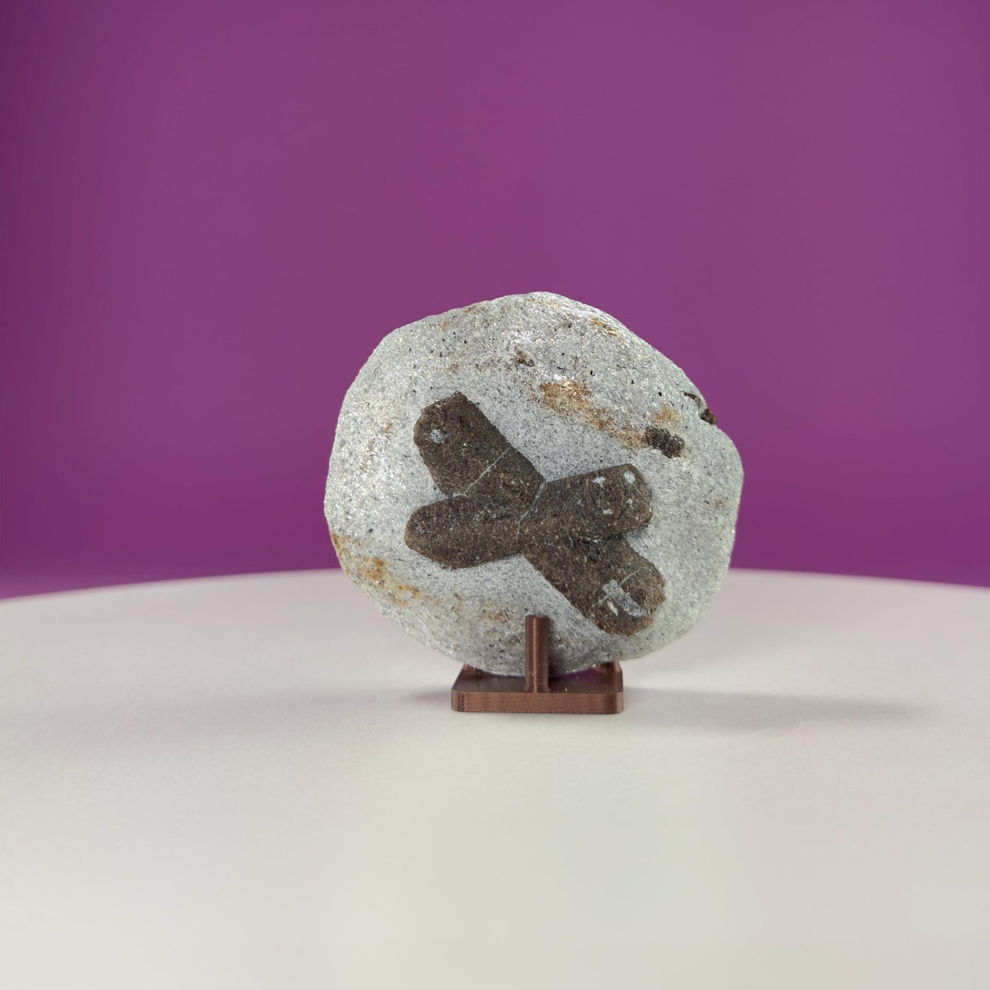 Staurolite Stone, Fairy Cross (Russia) (Includes Acrylic Stand)