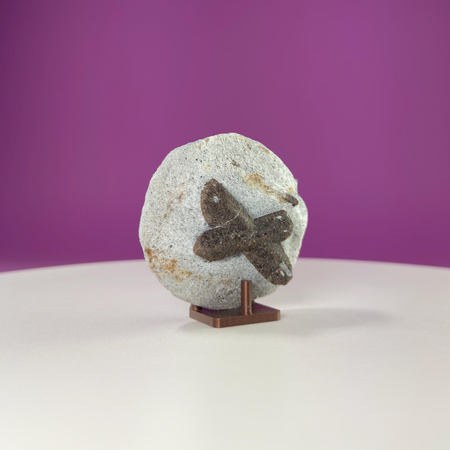 Staurolite Stone, Fairy Cross (Russia) (Includes Acrylic Stand)