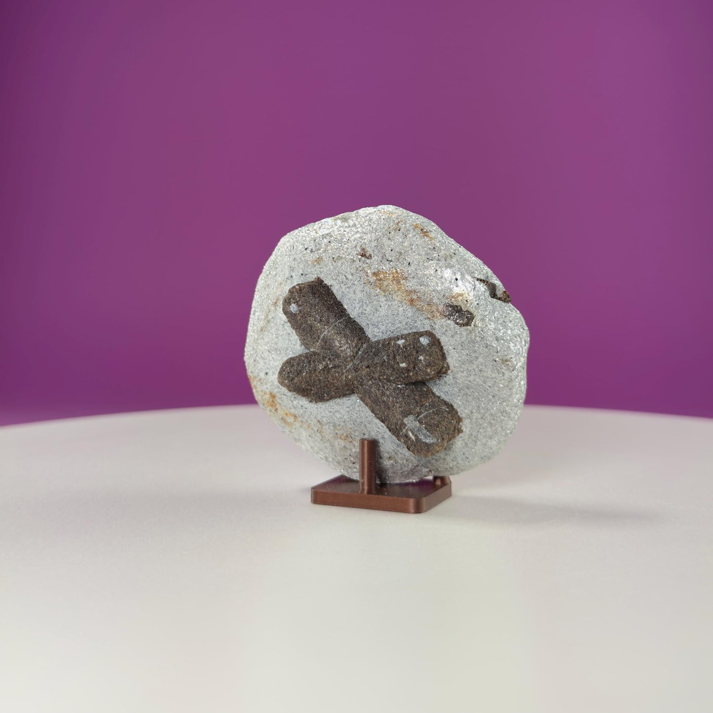 Staurolite Stone, Fairy Cross (Russia) (Includes Acrylic Stand)