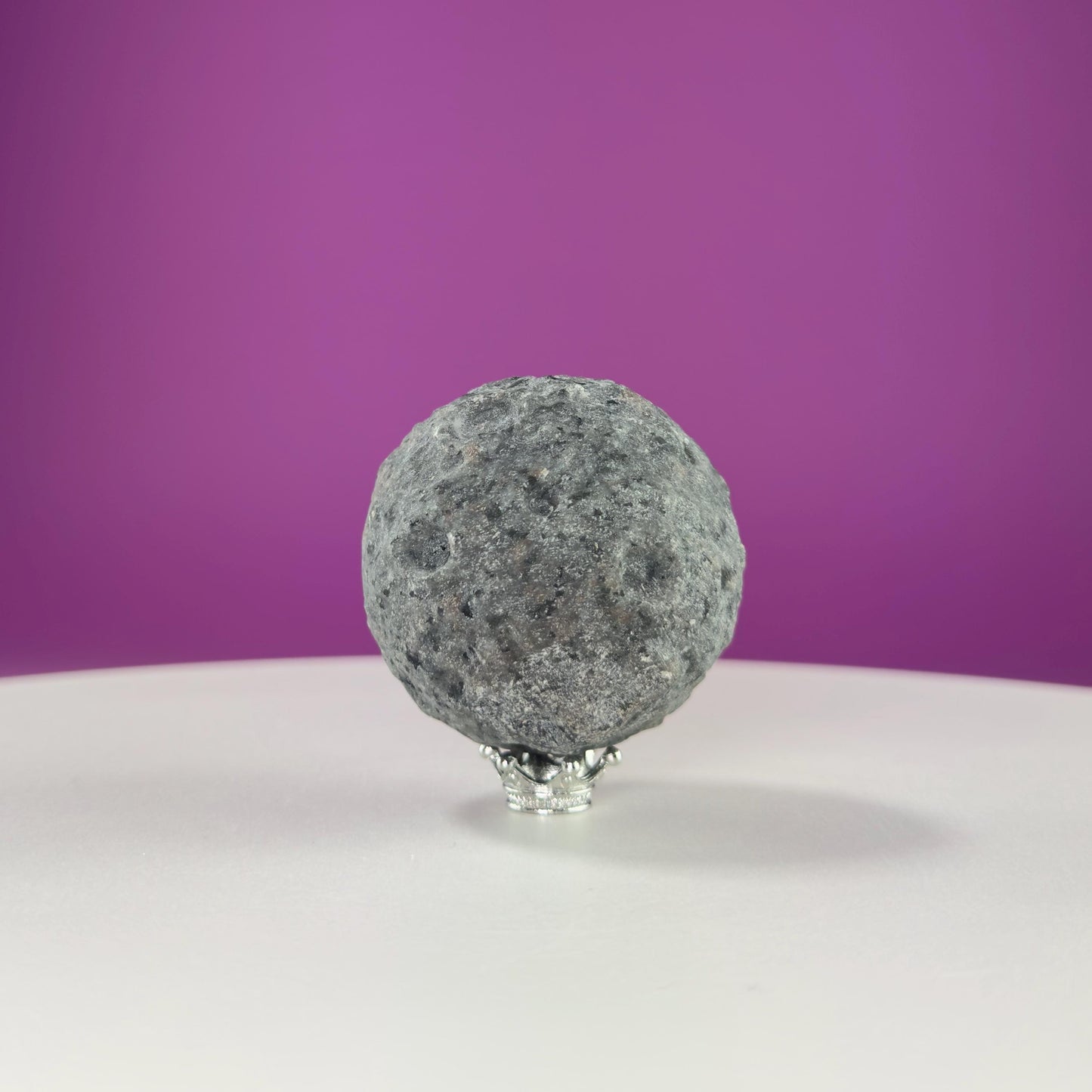 Yooperlite Moon Sphere (Includes Silver Stand), UV Reactive