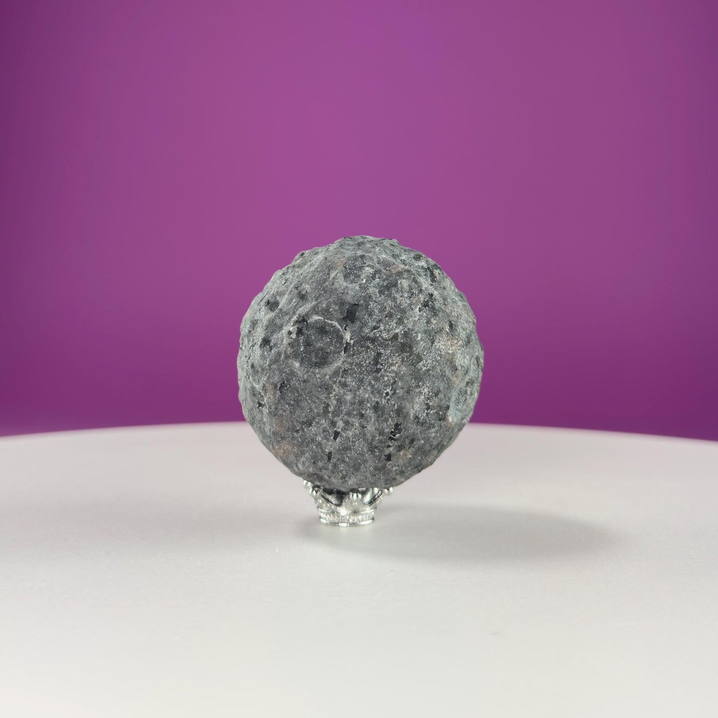 Yooperlite Moon Sphere (Includes Silver Stand), UV Reactive