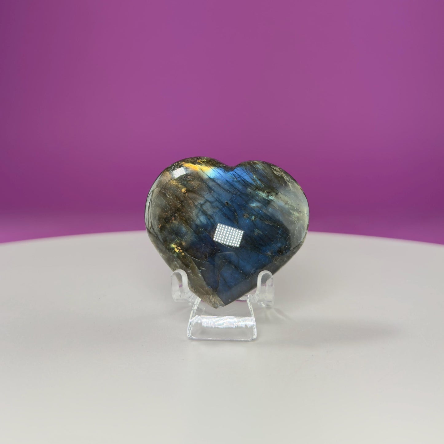 Labradorite Heart Carving, Flashy Labradorite