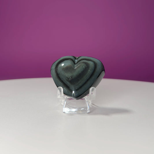 Mini Rainbow Obsidian Heart Carving (Mexico)