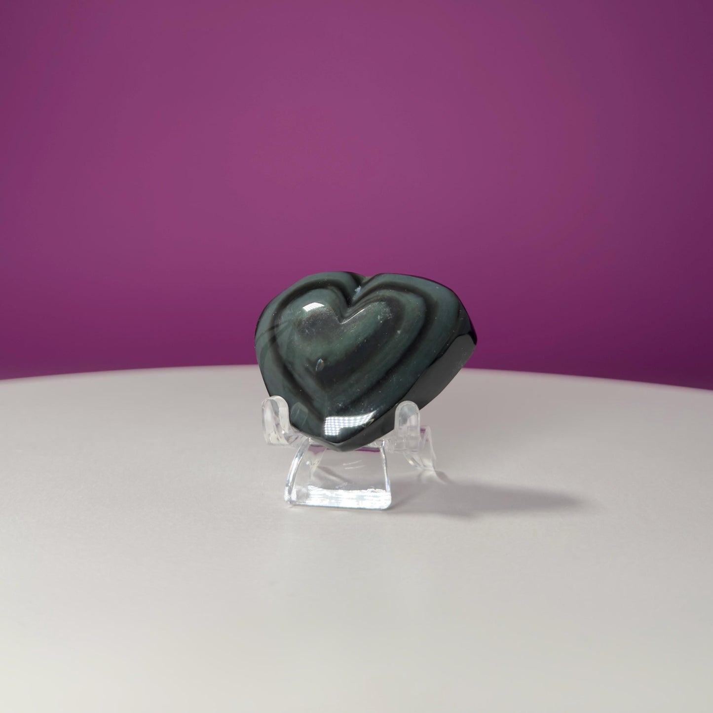 Mini Rainbow Obsidian Heart Carving (Mexico)