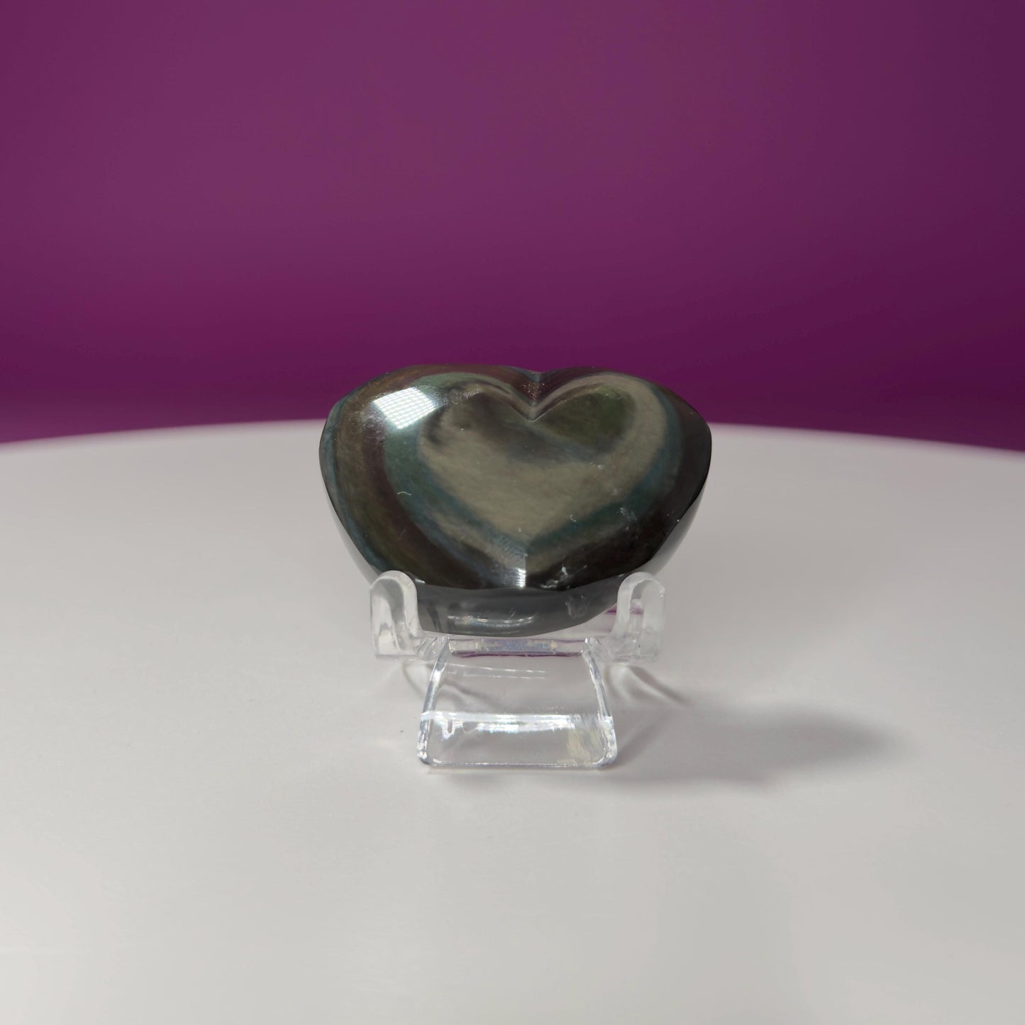 Mini Rainbow Obsidian Heart Carving (Mexico)