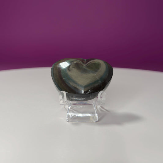Mini Rainbow Obsidian Heart Carving (Mexico)