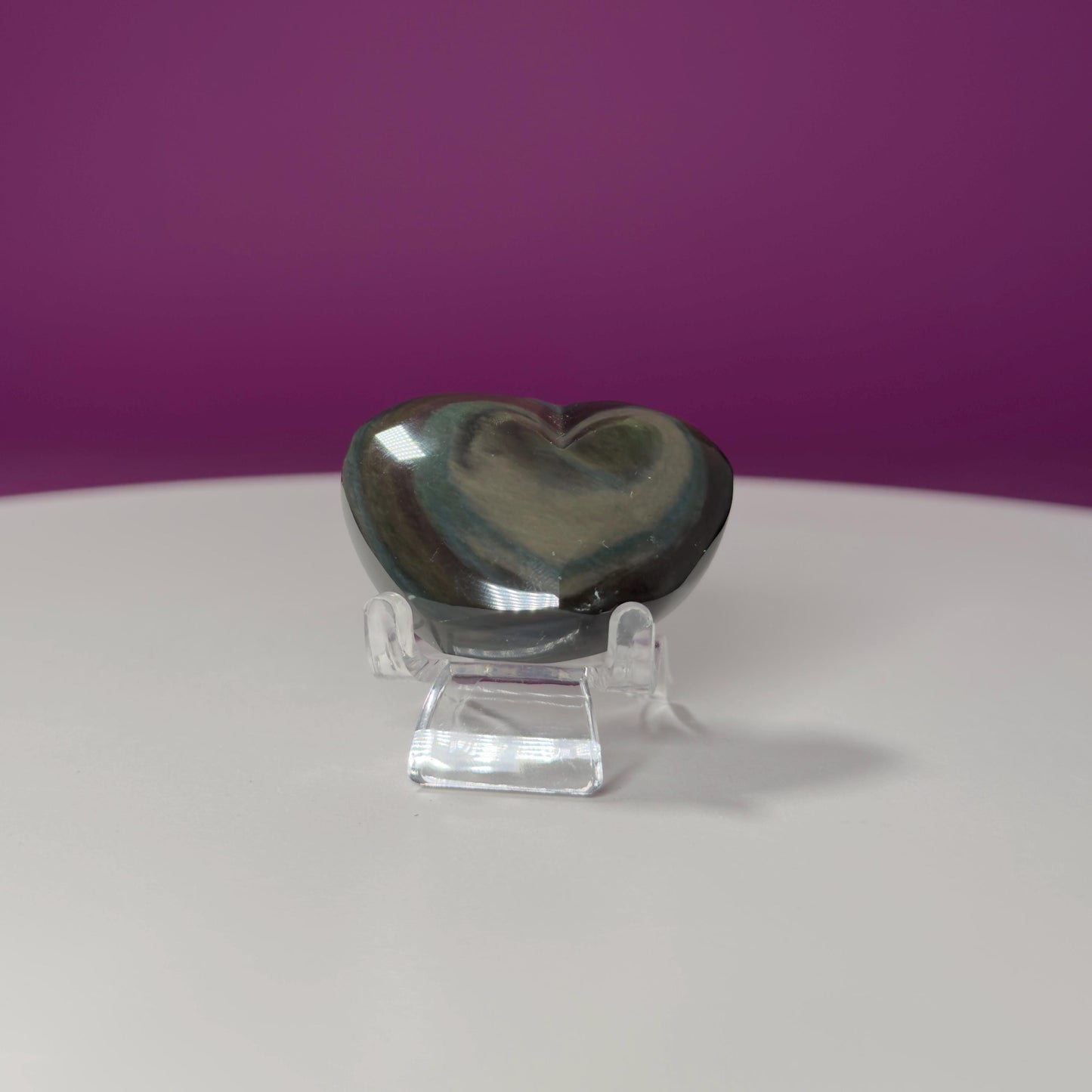 Mini Rainbow Obsidian Heart Carving (Mexico)