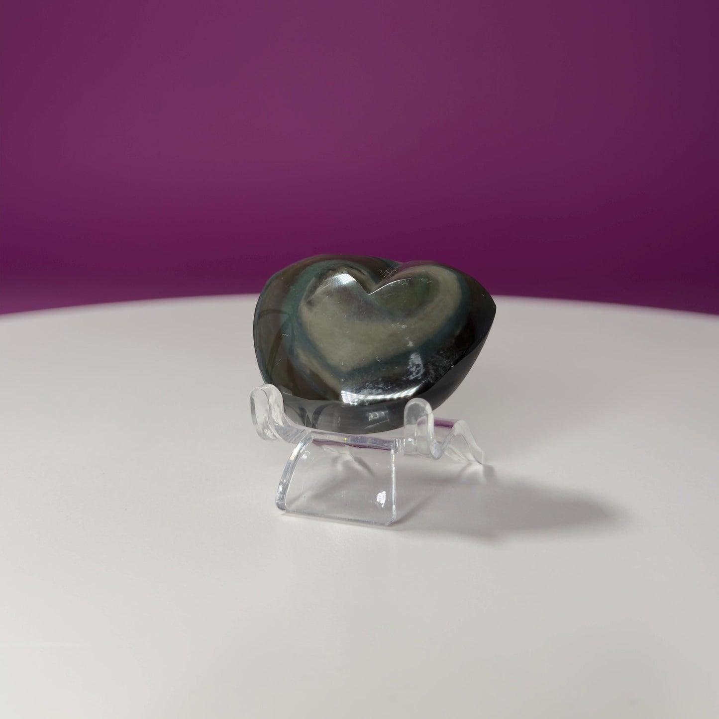 Mini Rainbow Obsidian Heart Carving (Mexico)