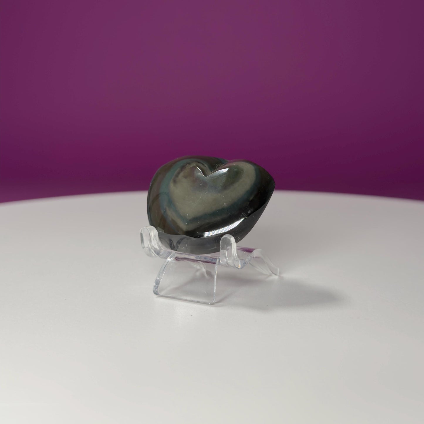 Mini Rainbow Obsidian Heart Carving (Mexico)