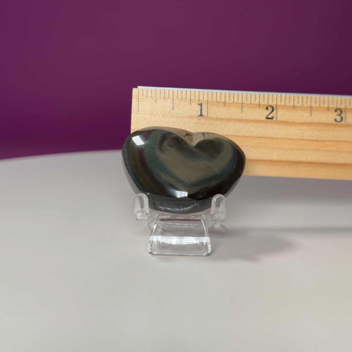 Mini Rainbow Obsidian Heart Carving (Mexico)