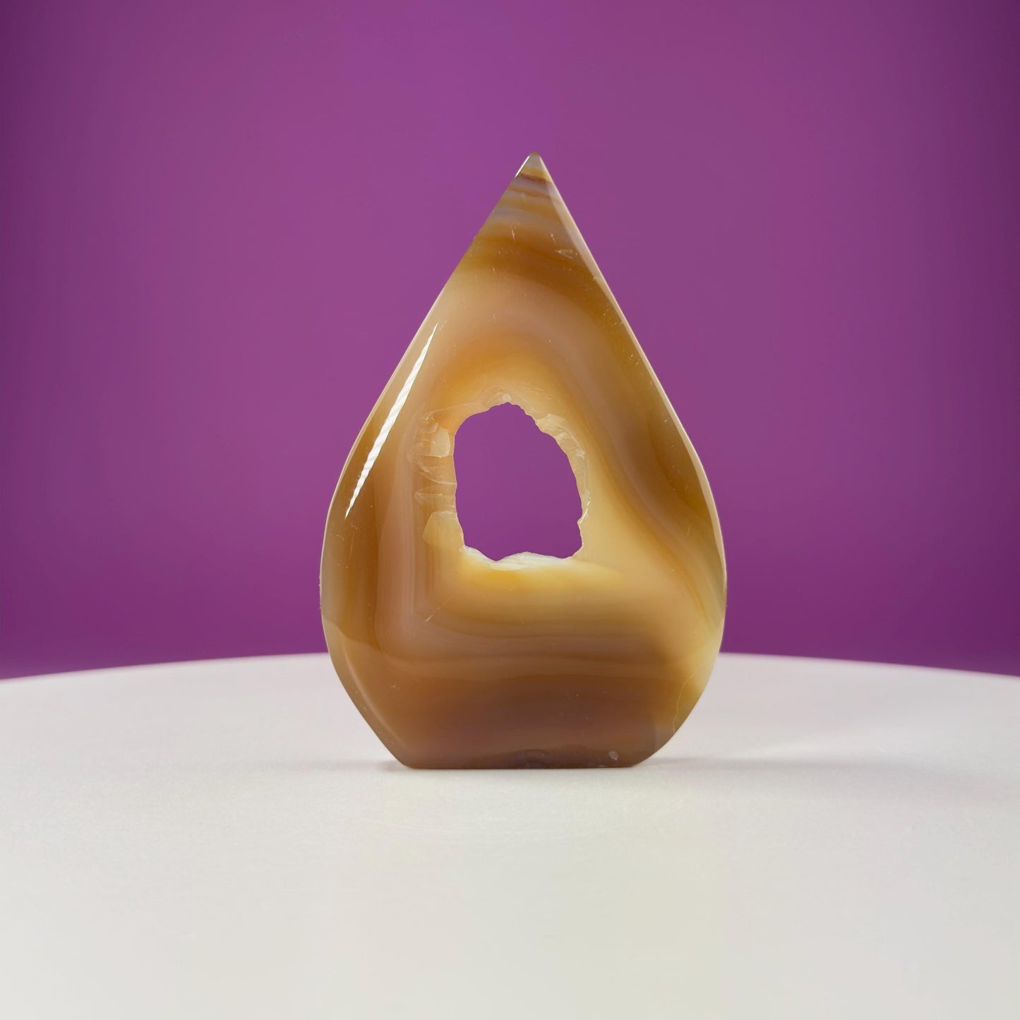 Agate Flame Carving with Portal (Brazil)