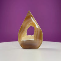 Agate Flame Carving with Portal (Brazil)