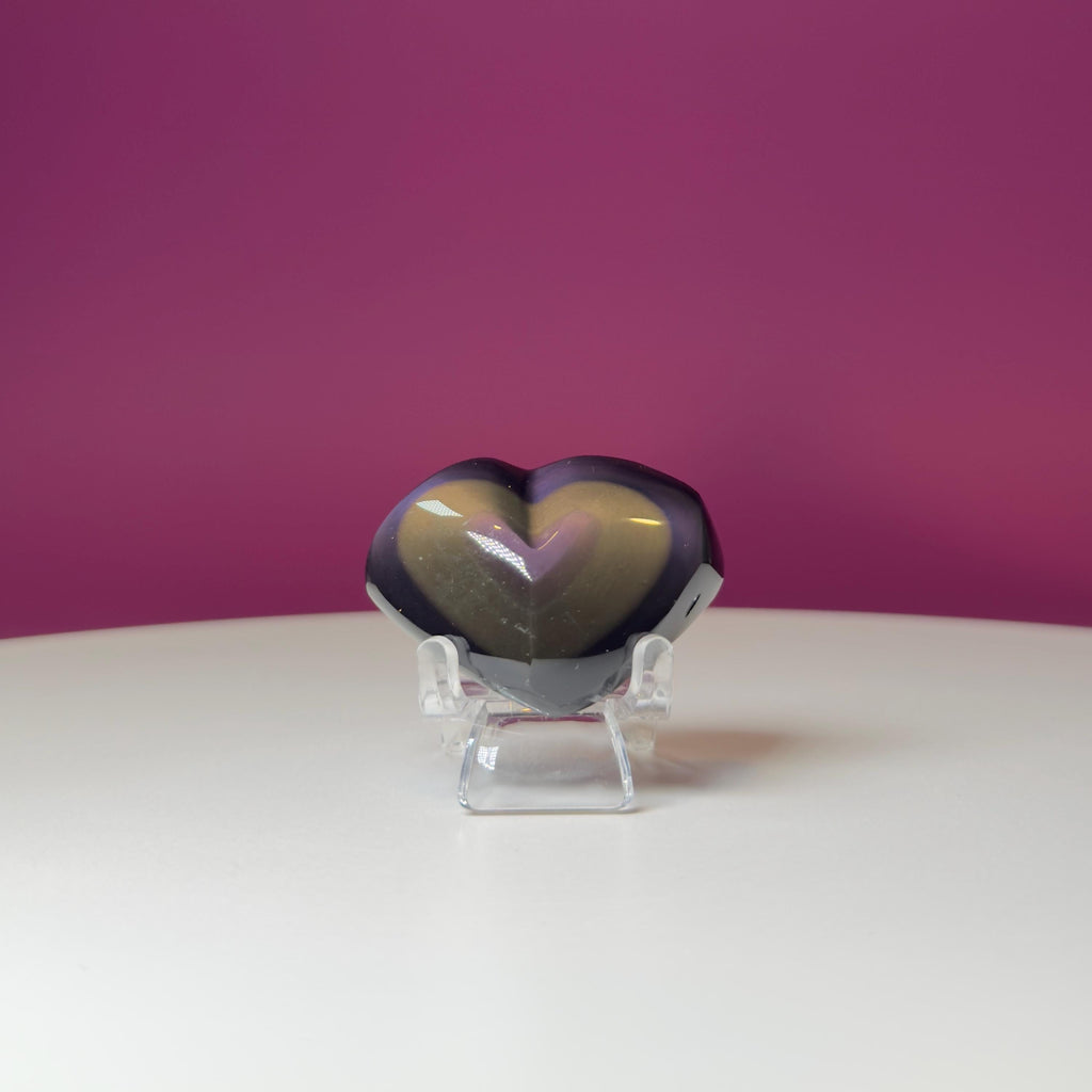 Mini Rainbow Obsidian Heart Carving (Mexico)