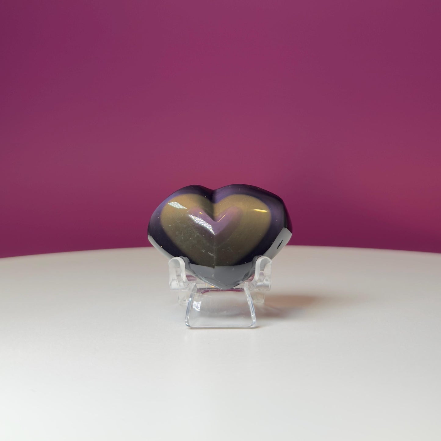 Mini Rainbow Obsidian Heart Carving (Mexico)