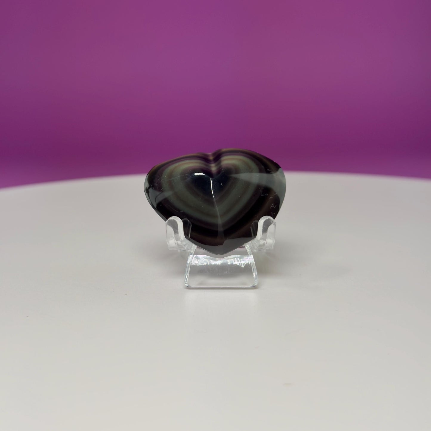 Mini Rainbow Obsidian Heart Carving (Mexico)