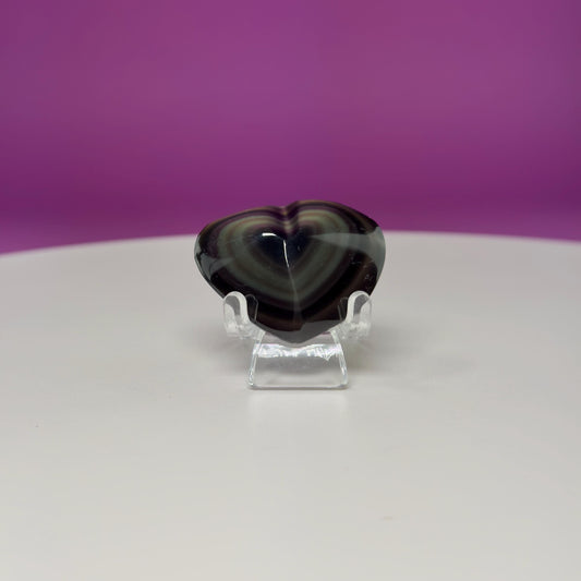 Mini Rainbow Obsidian Heart Carving (Mexico)