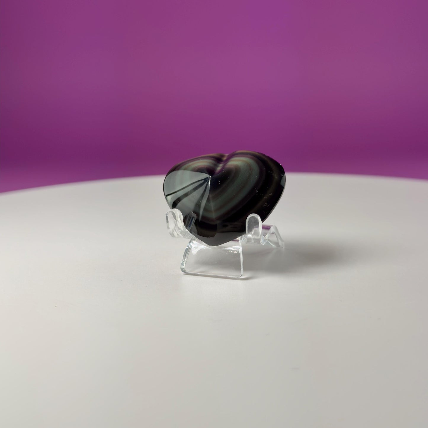 Mini Rainbow Obsidian Heart Carving (Mexico)