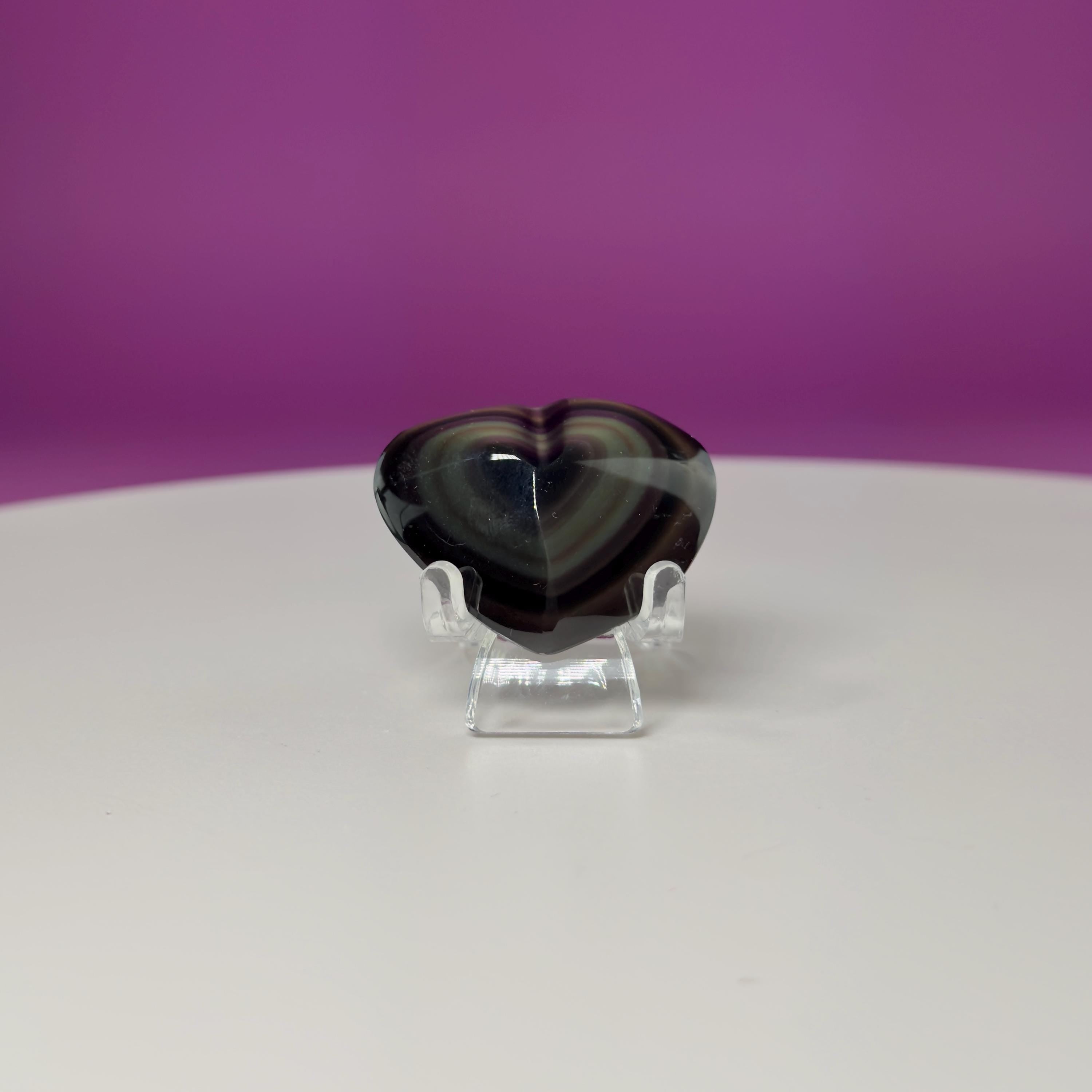 Mini Rainbow Obsidian Heart Carving (Mexico)