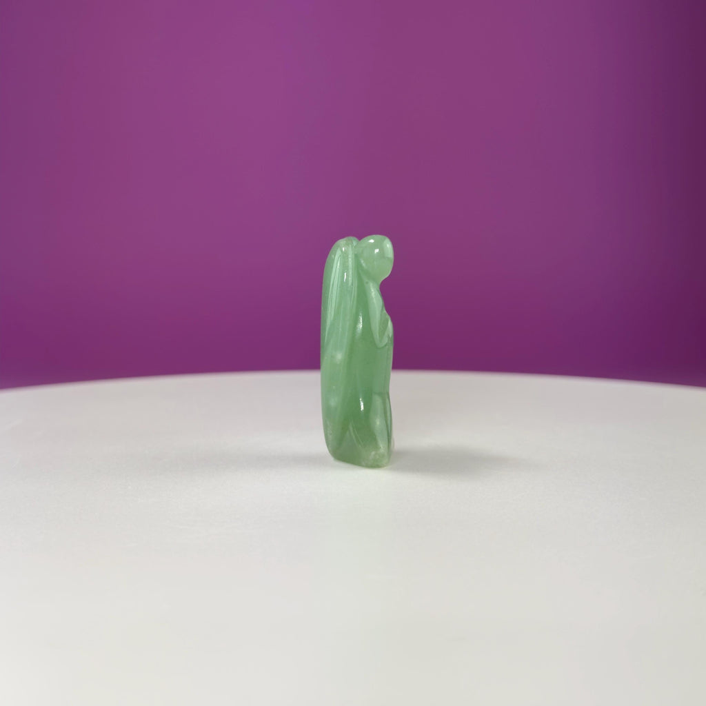 Large Mini Green Aventurine Angel Carving