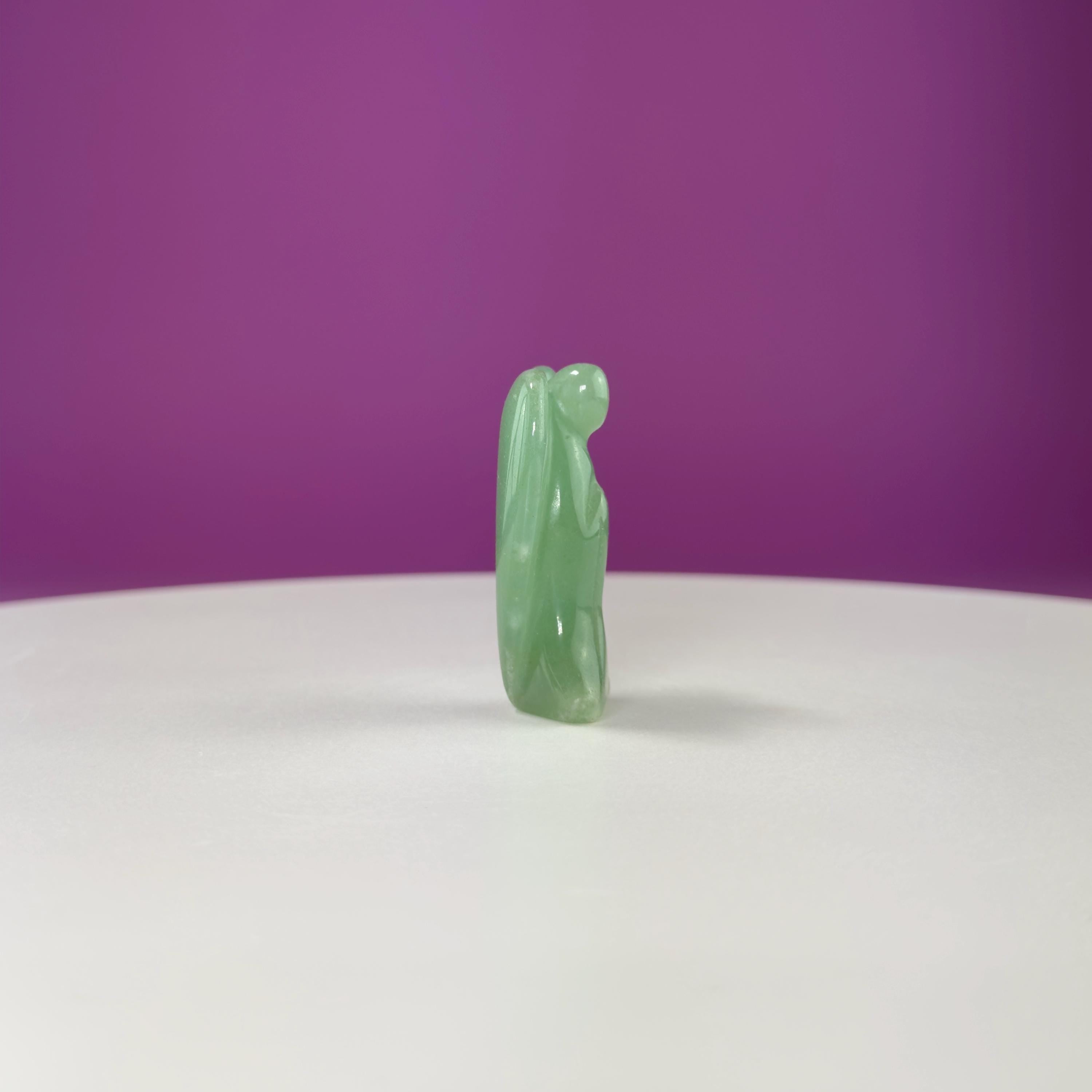 Large Mini Green Aventurine Angel Carving