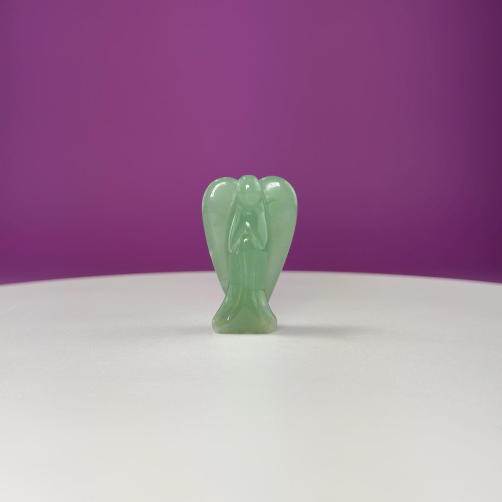 Large Mini Green Aventurine Angel Carving