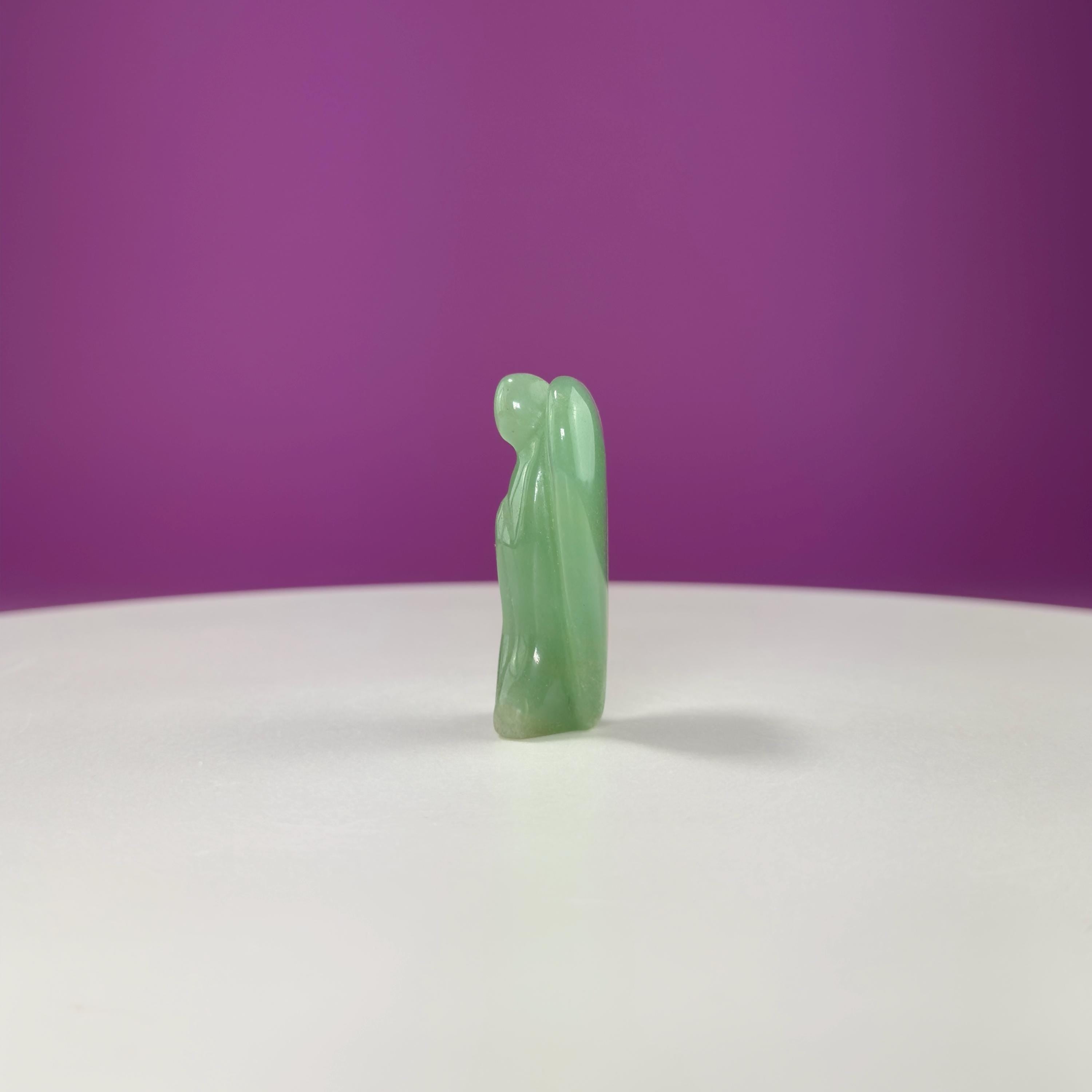 Large Mini Green Aventurine Angel Carving