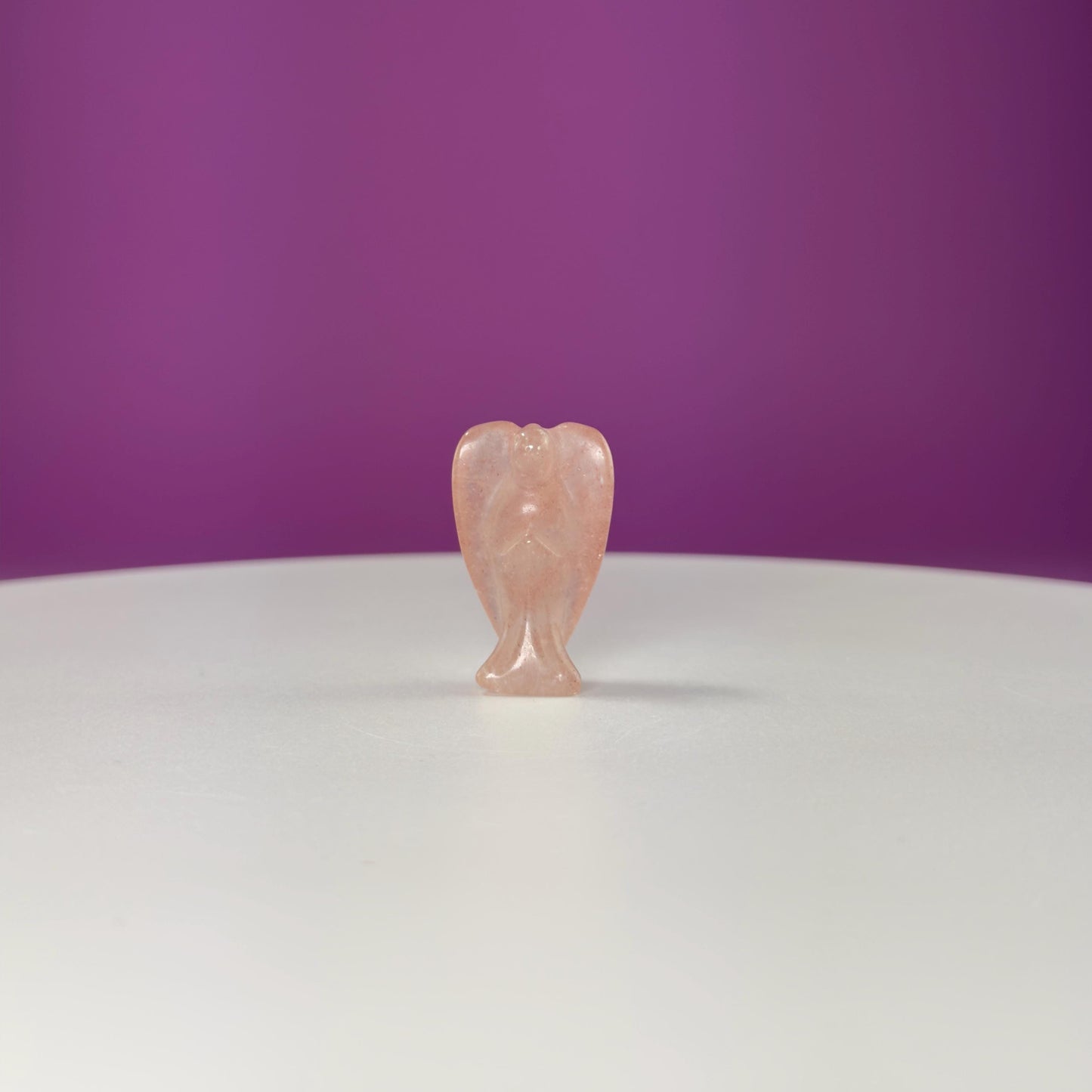 Mini Strawberry Quartz Angel Carving