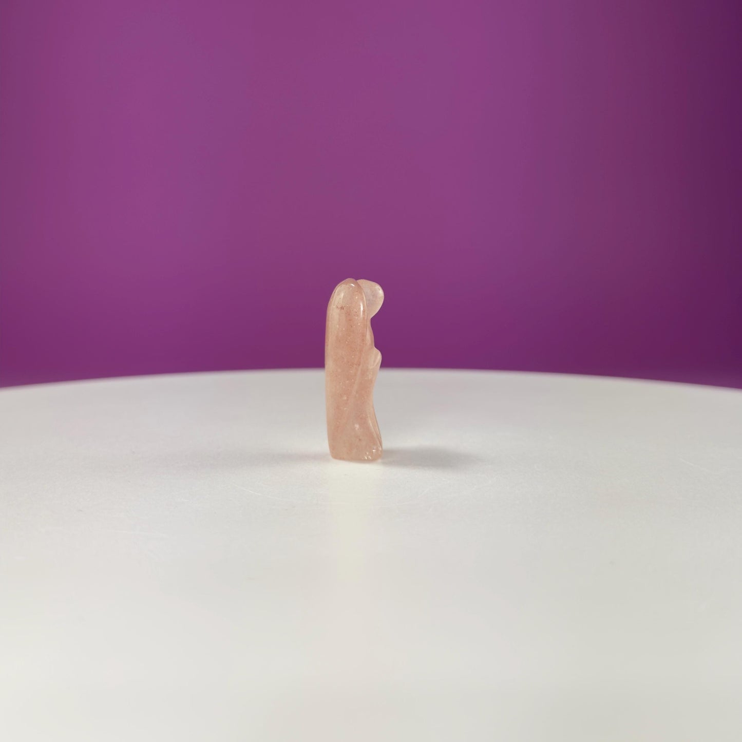 Mini Strawberry Quartz Angel Carving