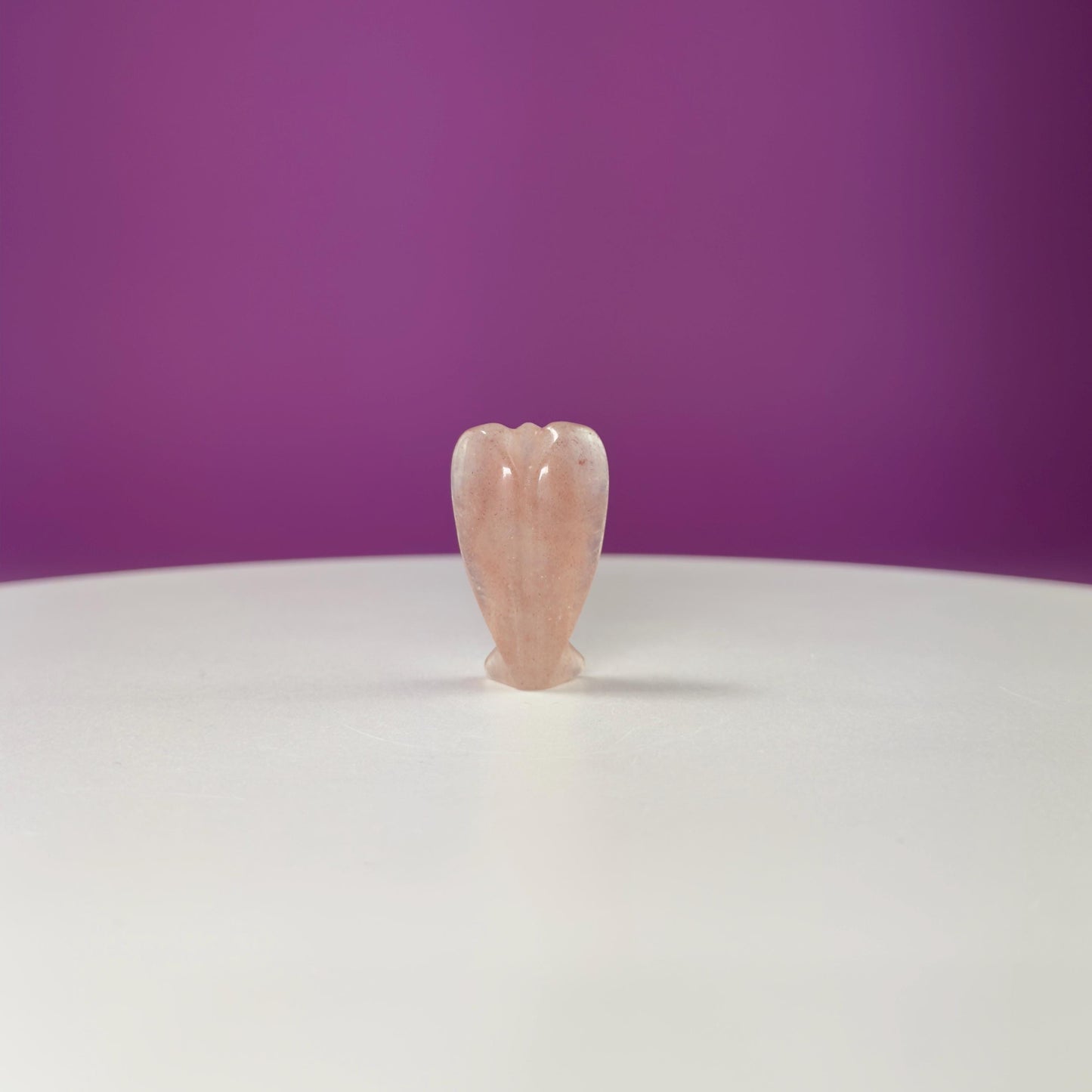 Mini Strawberry Quartz Angel Carving