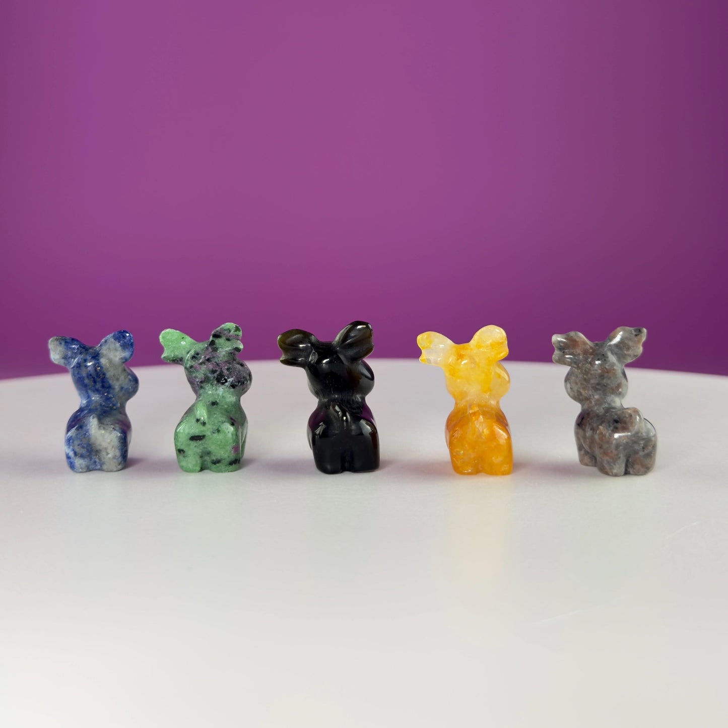 Small Mini Reindeer Crystal Carving-Choice of Stone