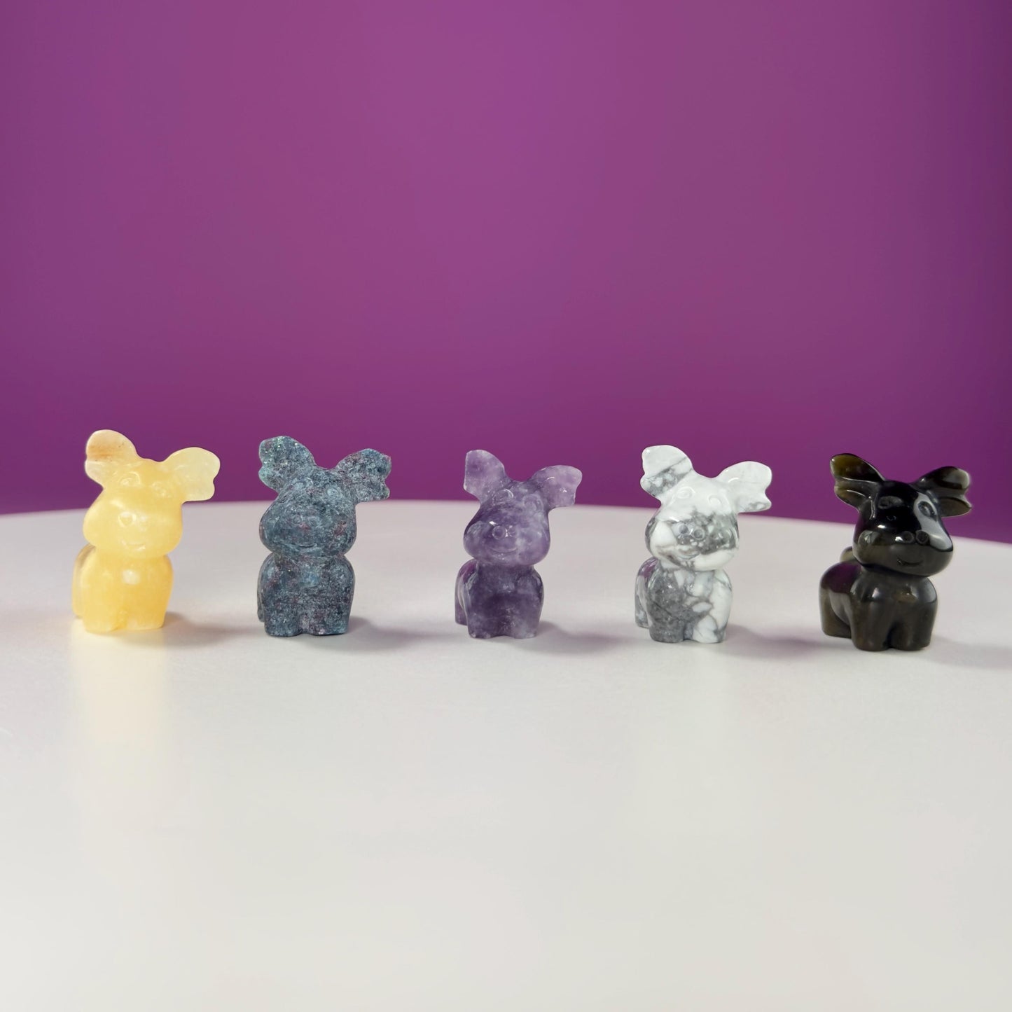 Small Mini Reindeer Crystal Carving-Choice of Stone