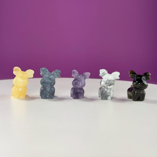 Small Mini Reindeer Crystal Carving-Choice of Stone