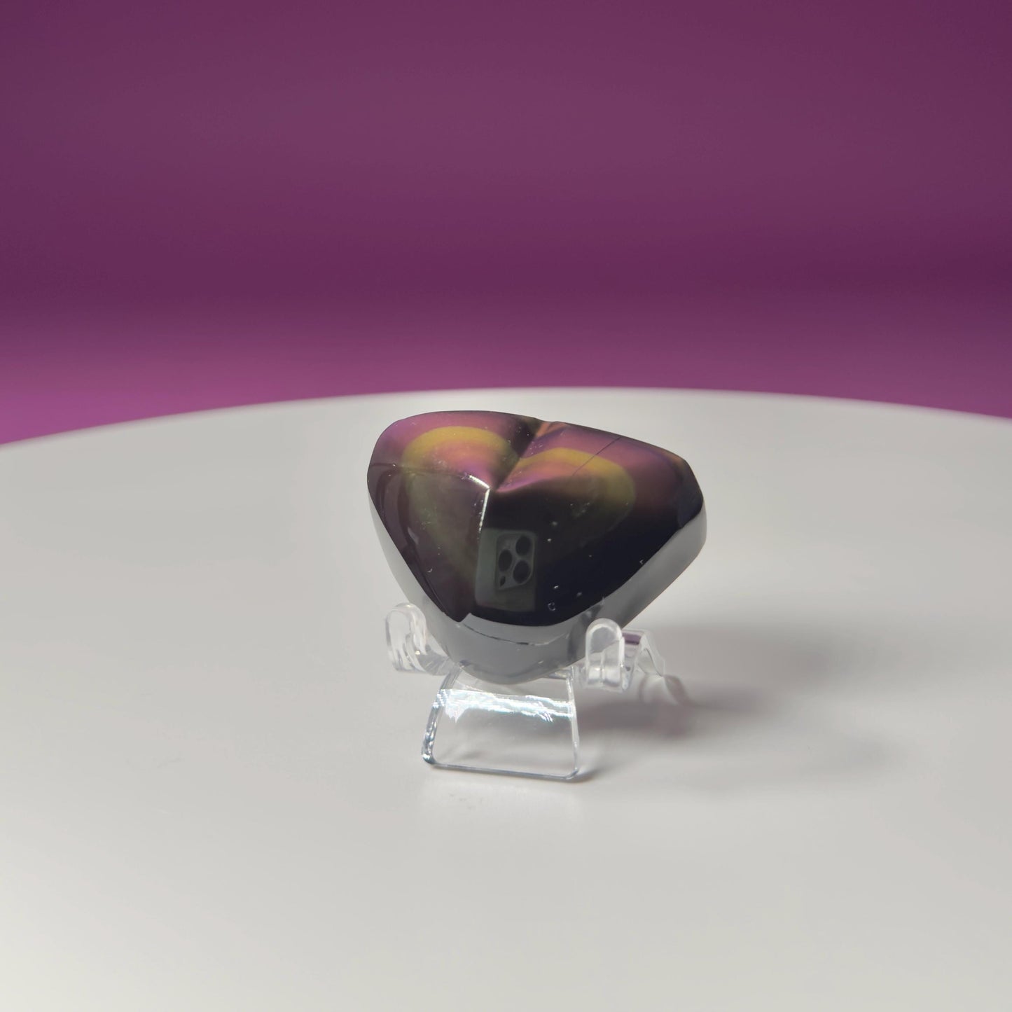 Mini Rainbow Obsidian Heart Carving (Mexico)
